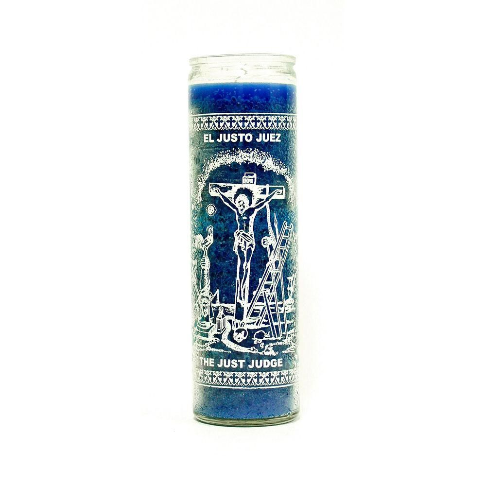7 Day Glass Candle Just Judge - Blue, SKU WP-575-465-06, UPC 6016035562585