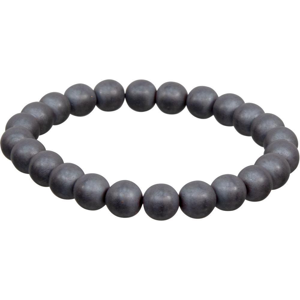 8 mm Elastic Bracelet Round Beads - Matte Hematite, SKU KH-98745, UPC 6016008643655
