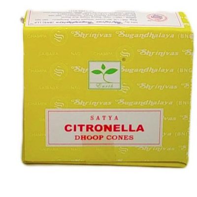 Citronella Satya Dhoop Incense Cones (12 Pack), SKU SCT12, UPC 700317030164