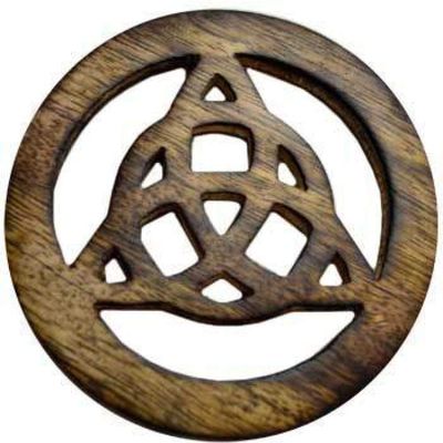 4&quot; Wooden Triquetra Altar Tile, SKU 488, UPC 6016231935930