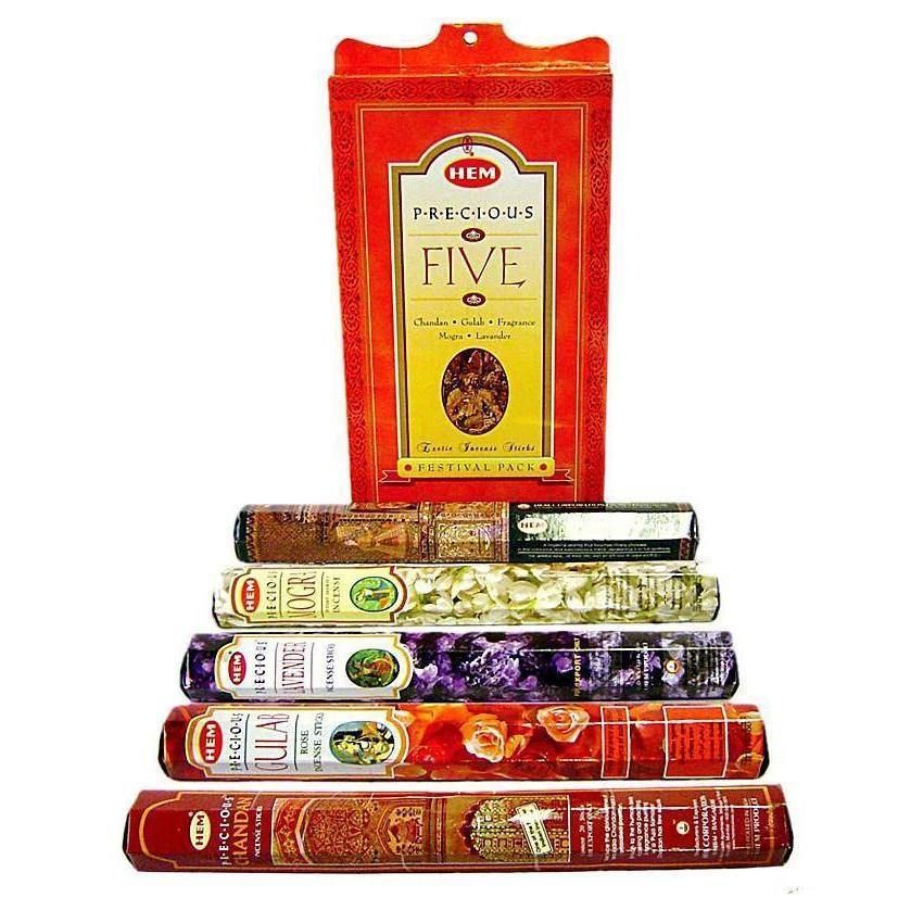 HEM Incense Precious 5 in 1 Gift Pack 20 Stick (5 Packs of 20), SKU NA-26, UPC 6016215631674