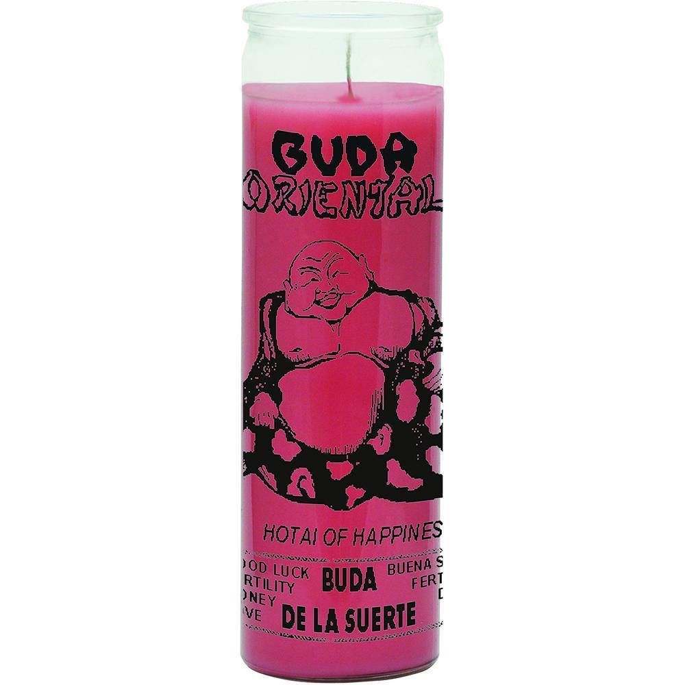 7 Day Glass Candle Buda Oriental - Pink, SKU WP-575-081, UPC 6016220621660
