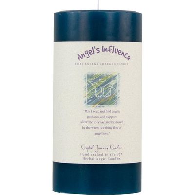 Reiki Charged Herbal 3&quot; x 6&quot; Pillar Candle - Angel&#39;s Influence, SKU KH-84509, UPC 6016203471497