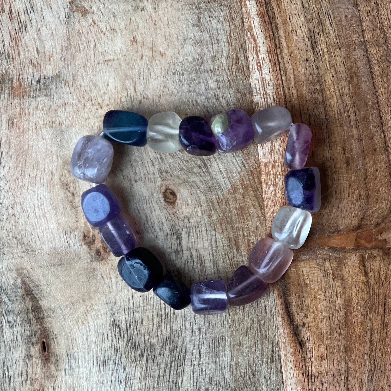 Tumbled Stones Bracelet - Fluorite, SKU KH-98248-D6, UPC 6016210246255