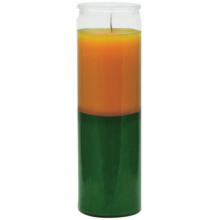2 Color 7-Day Gold/ Green Jar Candle, SKU RM-57223, UPC 6016202230248