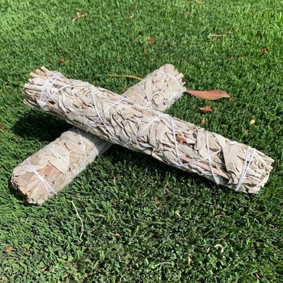 7&quot; California White Sage Smudge Stick, SKU P05-WS7-100pack, UPC 6016238360353