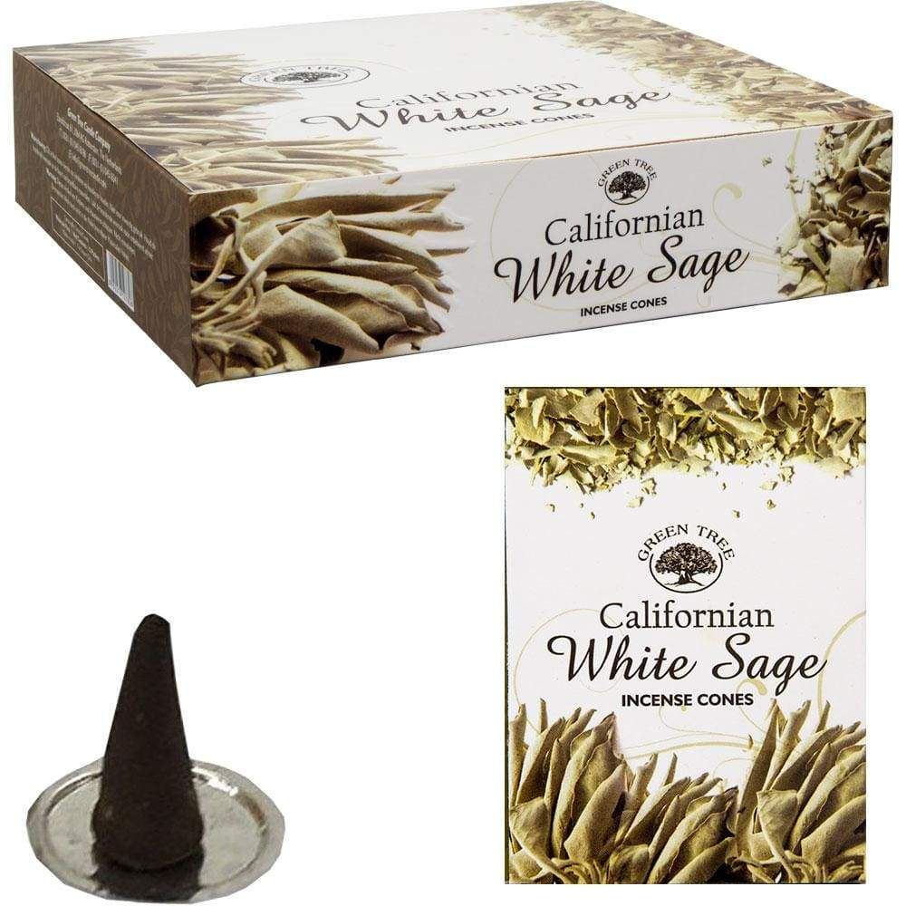 Green Tree Cones in Display Box of 10 Cones - White Sage (Pack of 12), SKU KH-72663, UPC 6016205078…