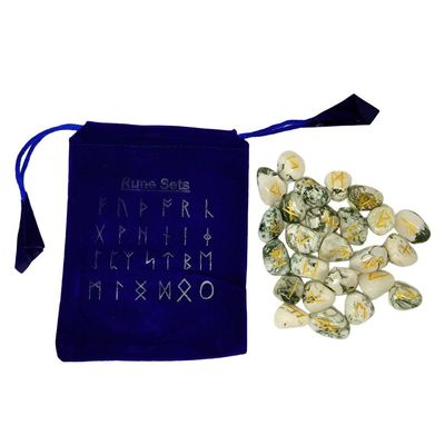 Gemstone Rune Set - Tree Agate, SKU Rune-TA, UPC 6016207859833