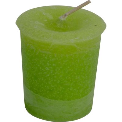 Abundance Herbal Reiki Charged  Votive Candle - Light Green, SKU KH-81500-D18, UPC 6016215470457