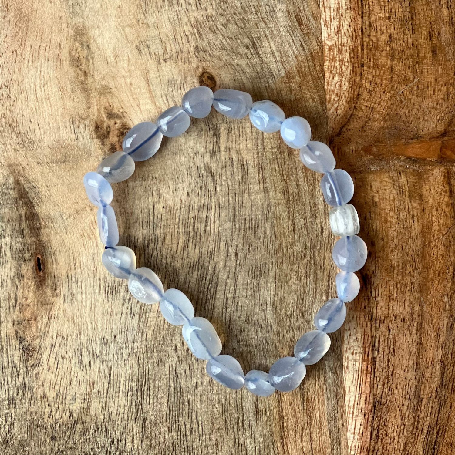 Tumbled Stones Bracelet - Blue Lace Agate, SKU 30438420, UPC 700317057659