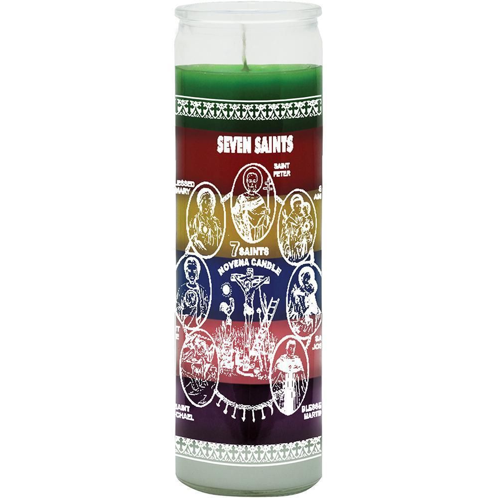 7 Day Glass Candle 7 Color - 7 Saints, SKU WP-578-864, UPC 6016201871824