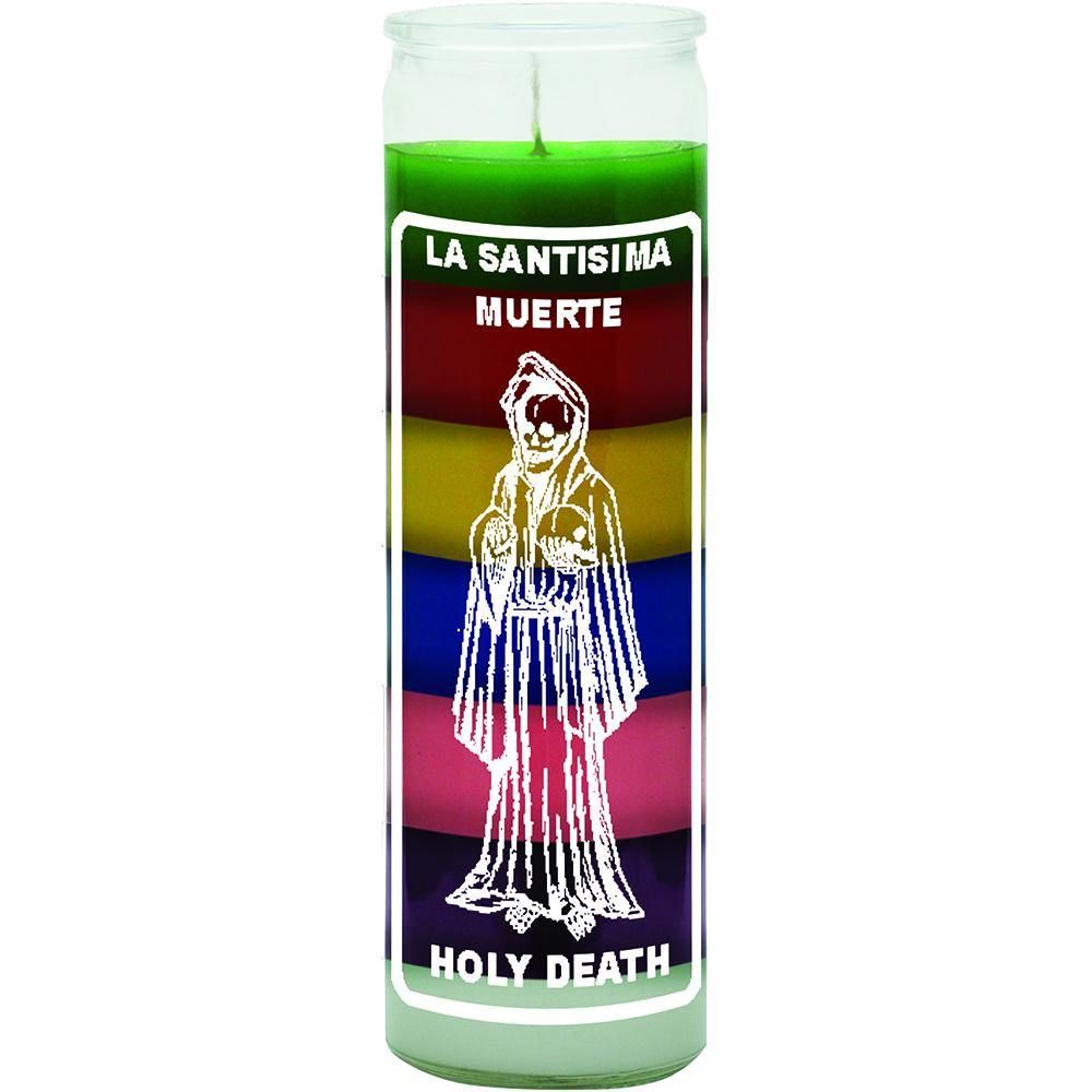 7 Day Glass Candle 7 Color - Santisima Muerte / Holy Death, SKU WP-578-357, UPC 6016204317329