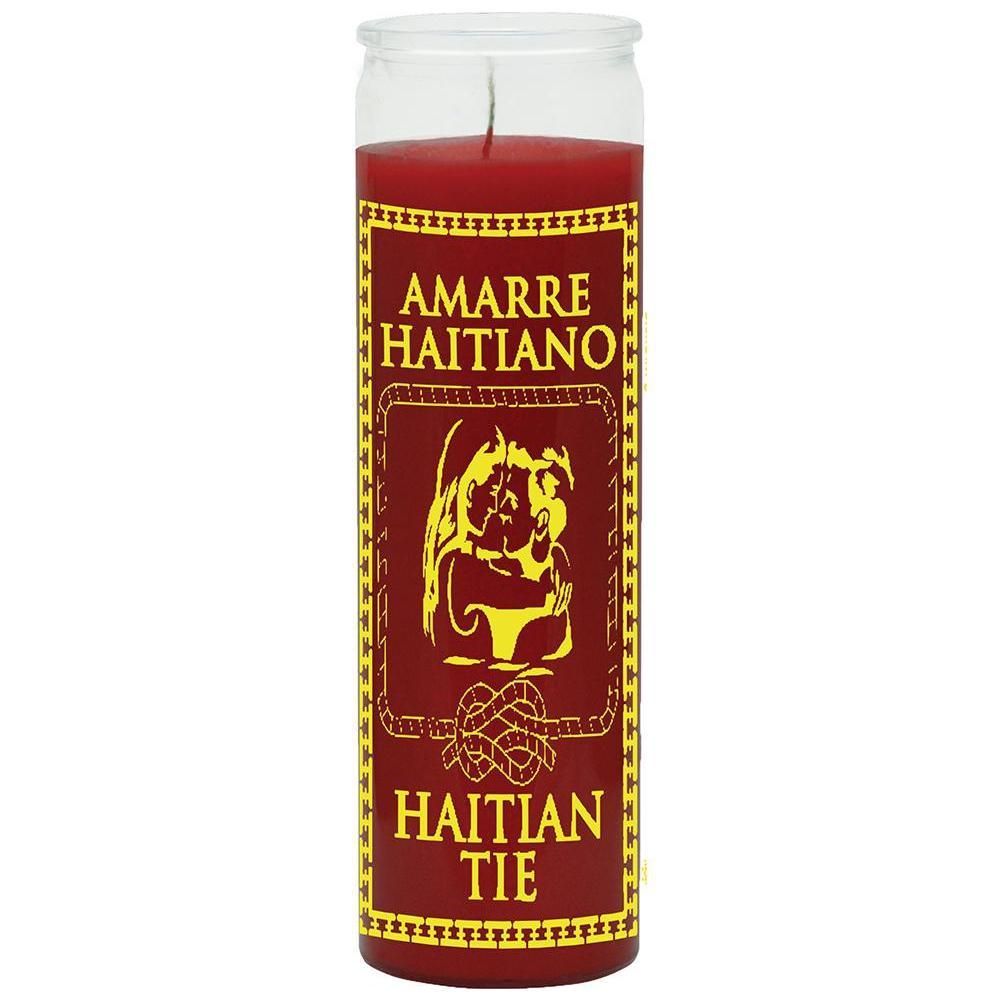 7 Day Glass Candle Haitian Tie - Red, SKU WP-575-310, UPC 6016203877862