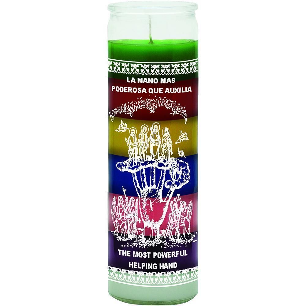 7 Day Glass Candle 7 Color - Helping Hand, SKU WP-578-337, UPC 6016201233271
