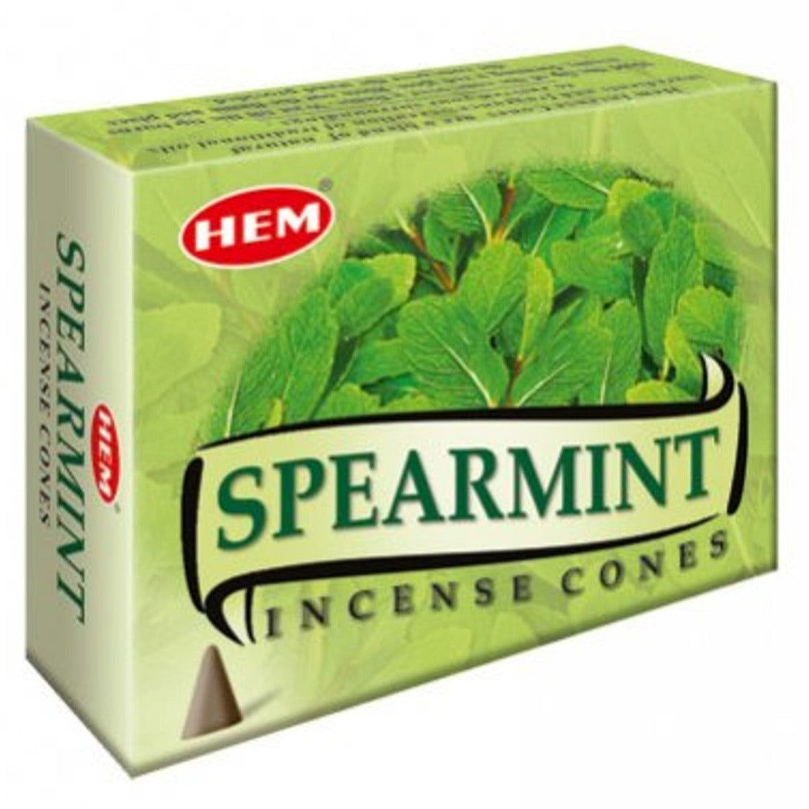 Spearmint HEM Cone Incense (10 Cones), SKU SPM12, UPC 6016202118164