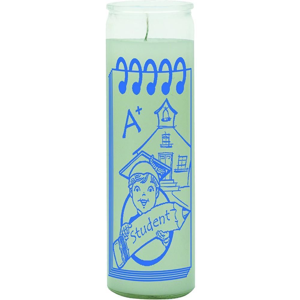 7 Day Glass Candle Student - White, SKU WP-575-892, UPC 6016202475427