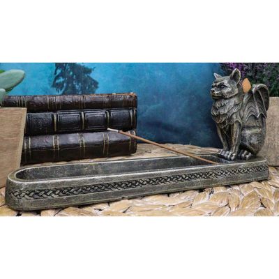10&quot; Winged Cat Incense Burner, SKU PG-14543, UPC 700317024231