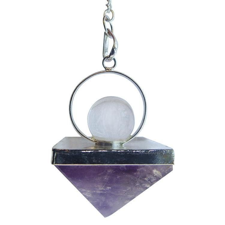 Premium Amethyst Pyramid Pendulum by Lo Scarabeo, SKU LW695, UPC 6016204361377