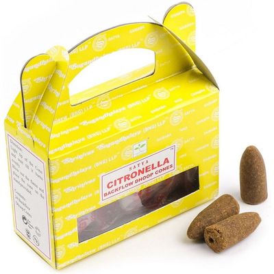 Citronella Satya Backflow Dhoop Incense Cones (24 Pack), SKU BFCT, UPC 700317305842
