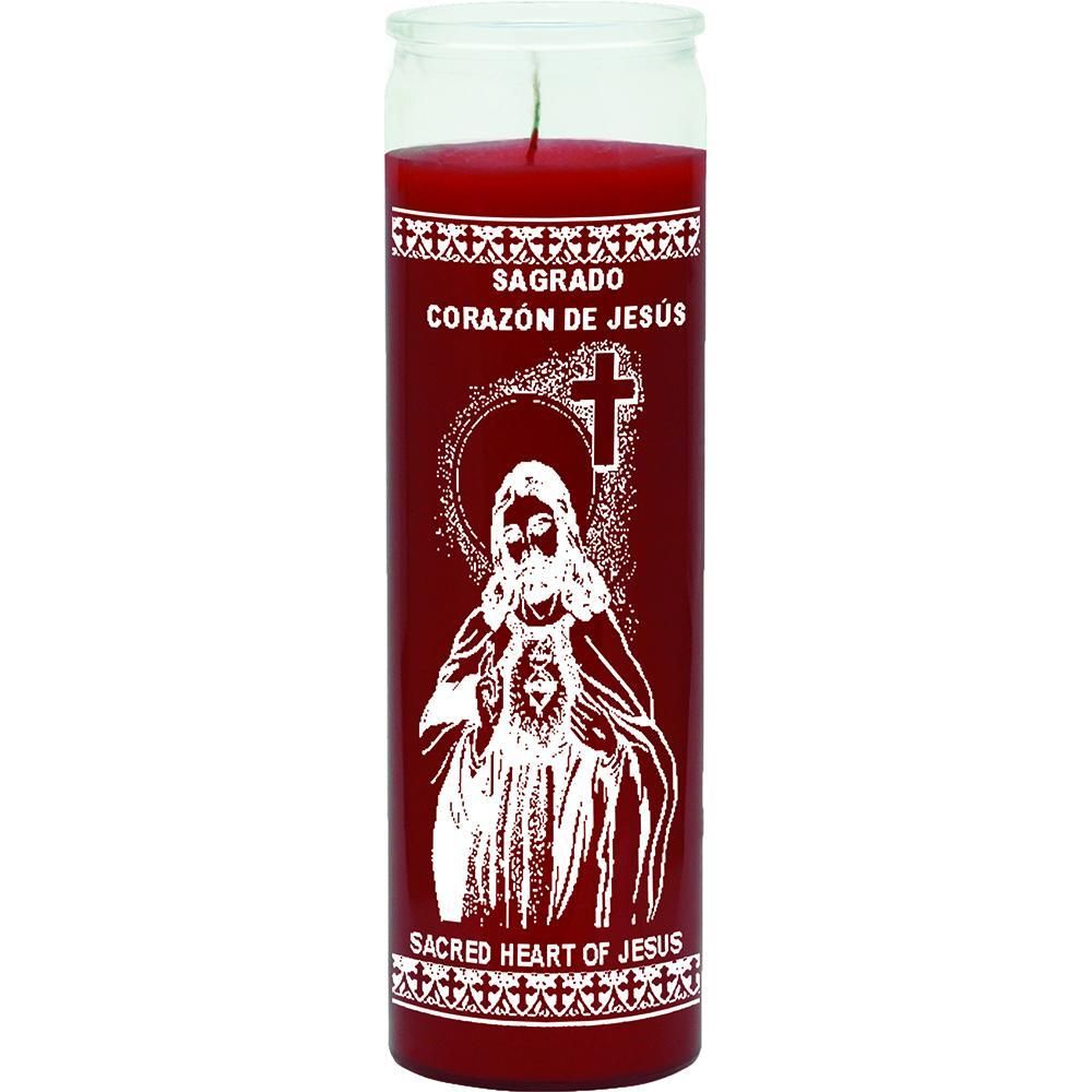 7 Day Glass Candle Sacred Heart of Jesus - Red, SKU WP-575-781, UPC 6016220349304