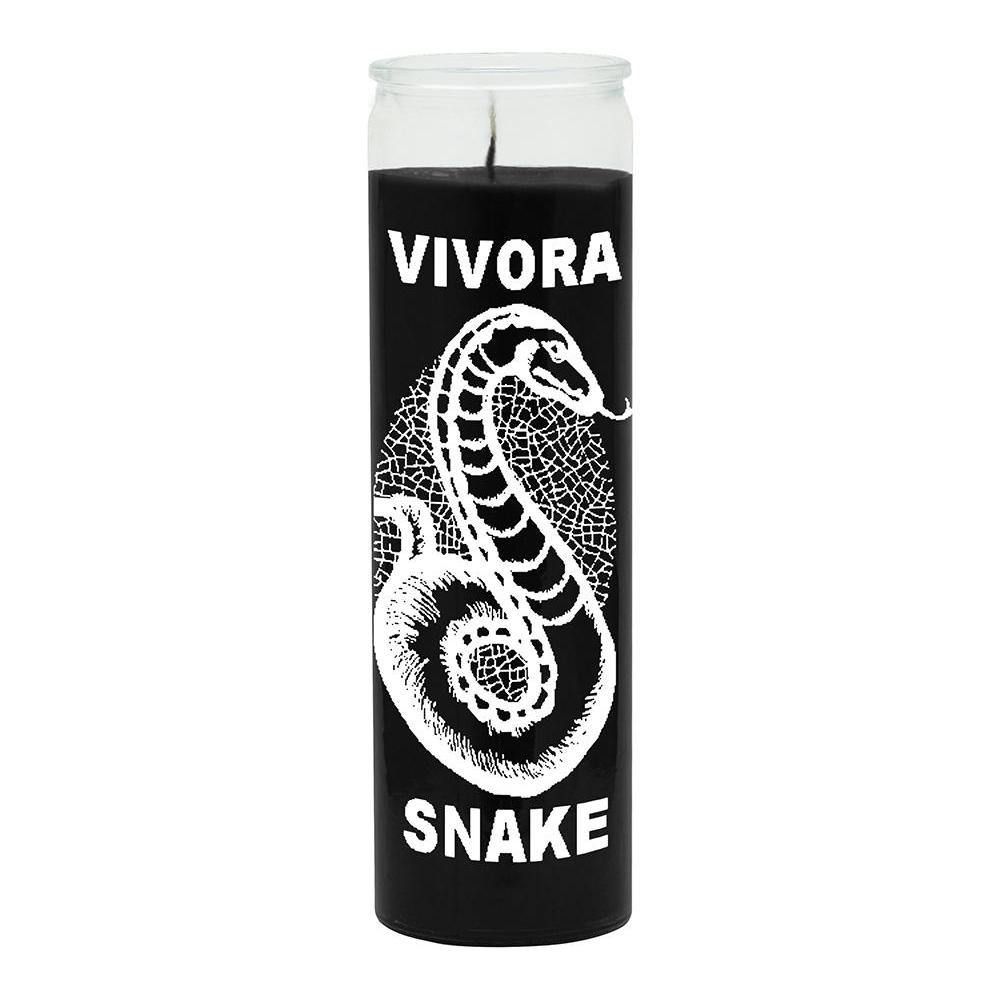 7 Day Glass Candle Snake - Black, SKU WP-575-040, UPC 6016208842810