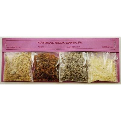 Auroshikha Resin Incense Gift Pack - 15 gram each (60 gram total), SKU ASR4, UPC 6016226520516