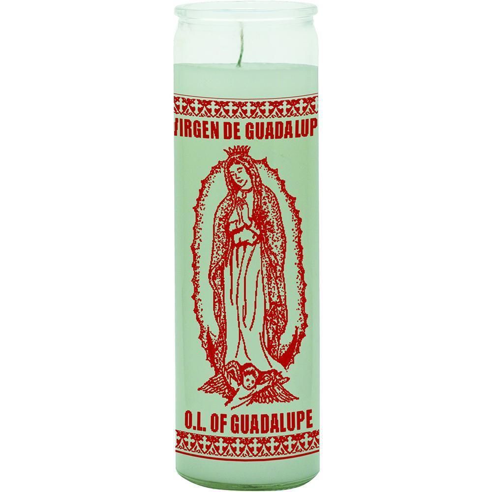 7 Day Glass Candle Our Lady Guadalupe - White, SKU WP-575-652-03, UPC 6016209114190