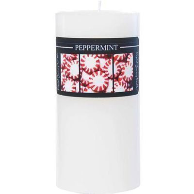 Traditional 3&quot; x 6&quot; Pillar Candle - Peppermint, SKU CJ-TK069, UPC 6016205442440