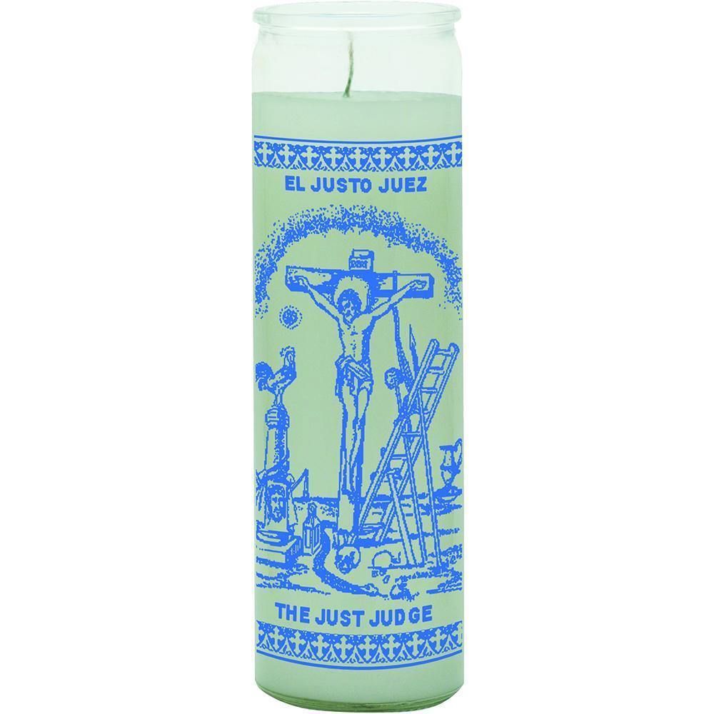 7 Day Glass Candle Just Judge - Green, SKU WP-575-465-05, UPC 6016204133134