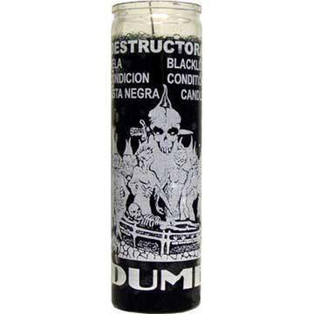 7 Day Glass Candle Black List Dume - Red, SKU WP-575-064-02, UPC 6016201610638
