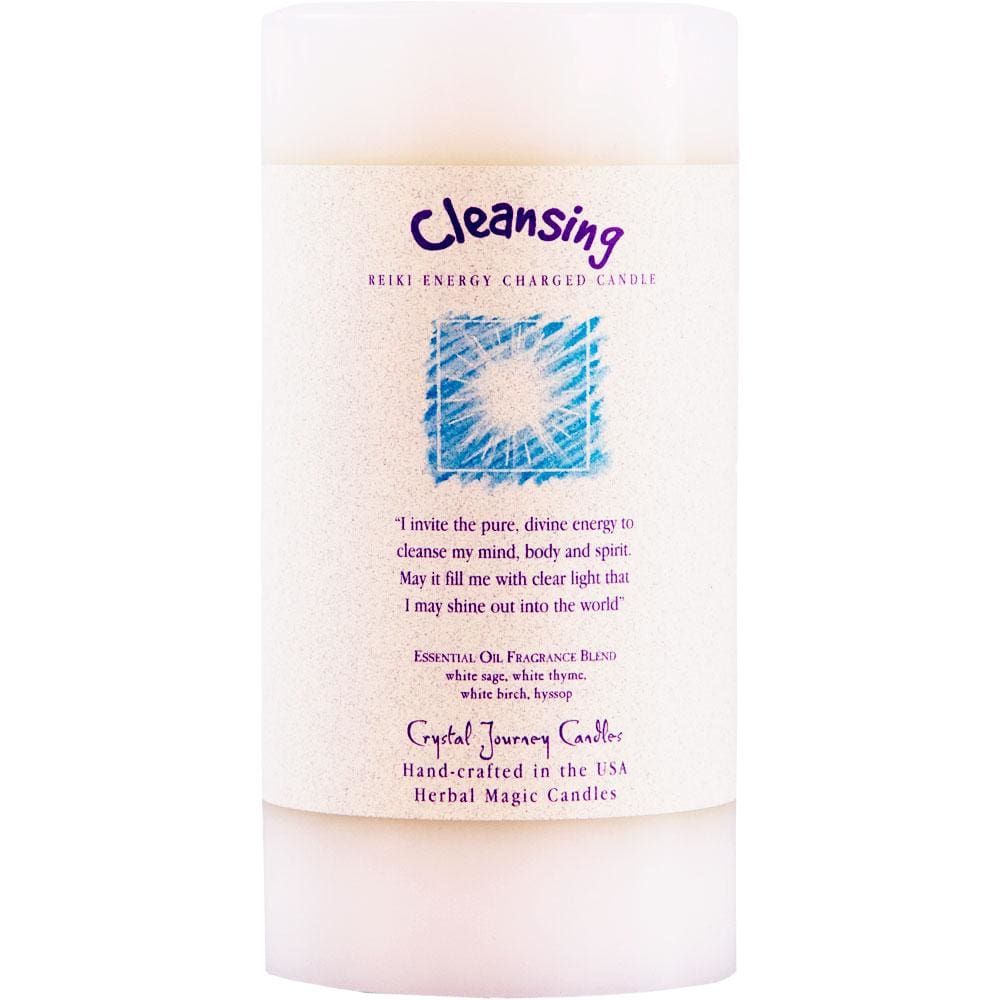 Reiki Charged Herbal 3&quot; x 6&quot; Pillar Candle - Cleansing, SKU KH-84527, UPC 6016217762765