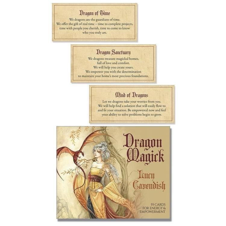 Dragon Magick Affirmation Deck by Lucy Cavendish, SKU LW1054, UPC 6016208528530