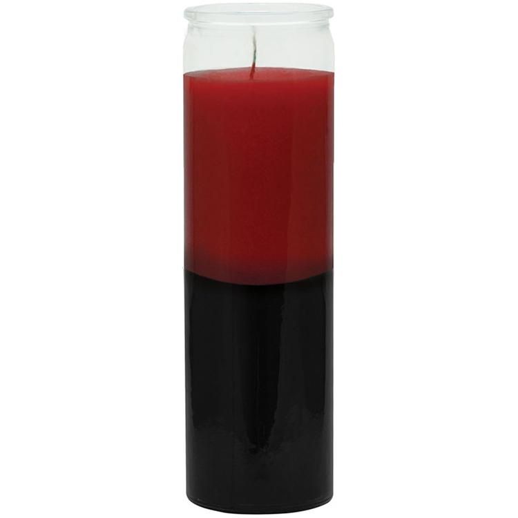 2 Color 7-Day Red/ Black Jar Candle, SKU RM-57225, UPC 6016216160135
