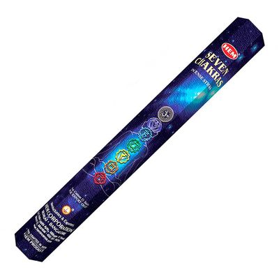 7 Chakras HEM Incense Stick 20 Pack, SKU 7CH20, UPC 6016216015039