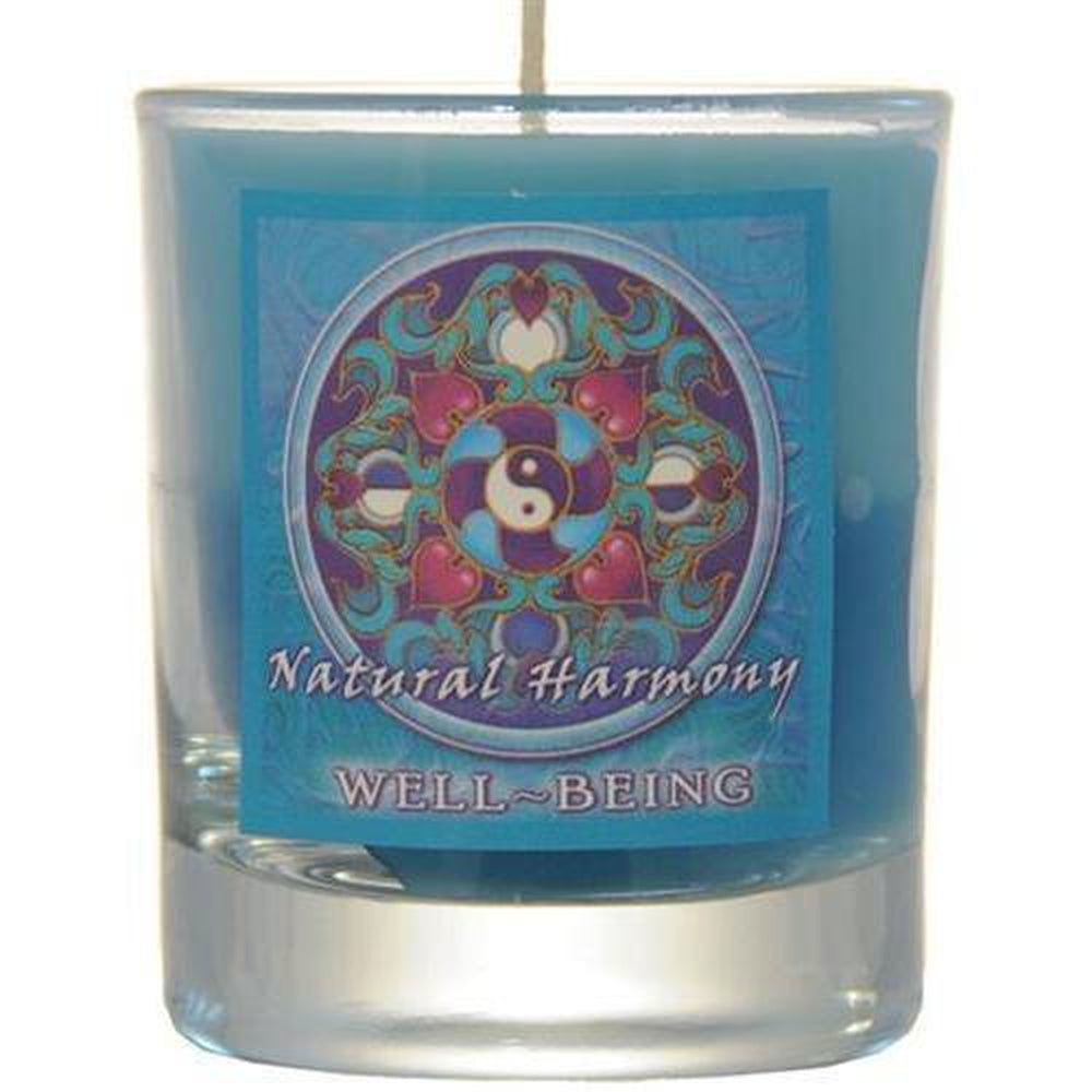 Soy Filled Votive Candle Holders Mandala - Well Being, SKU CJ-GH109, UPC 6016239431403