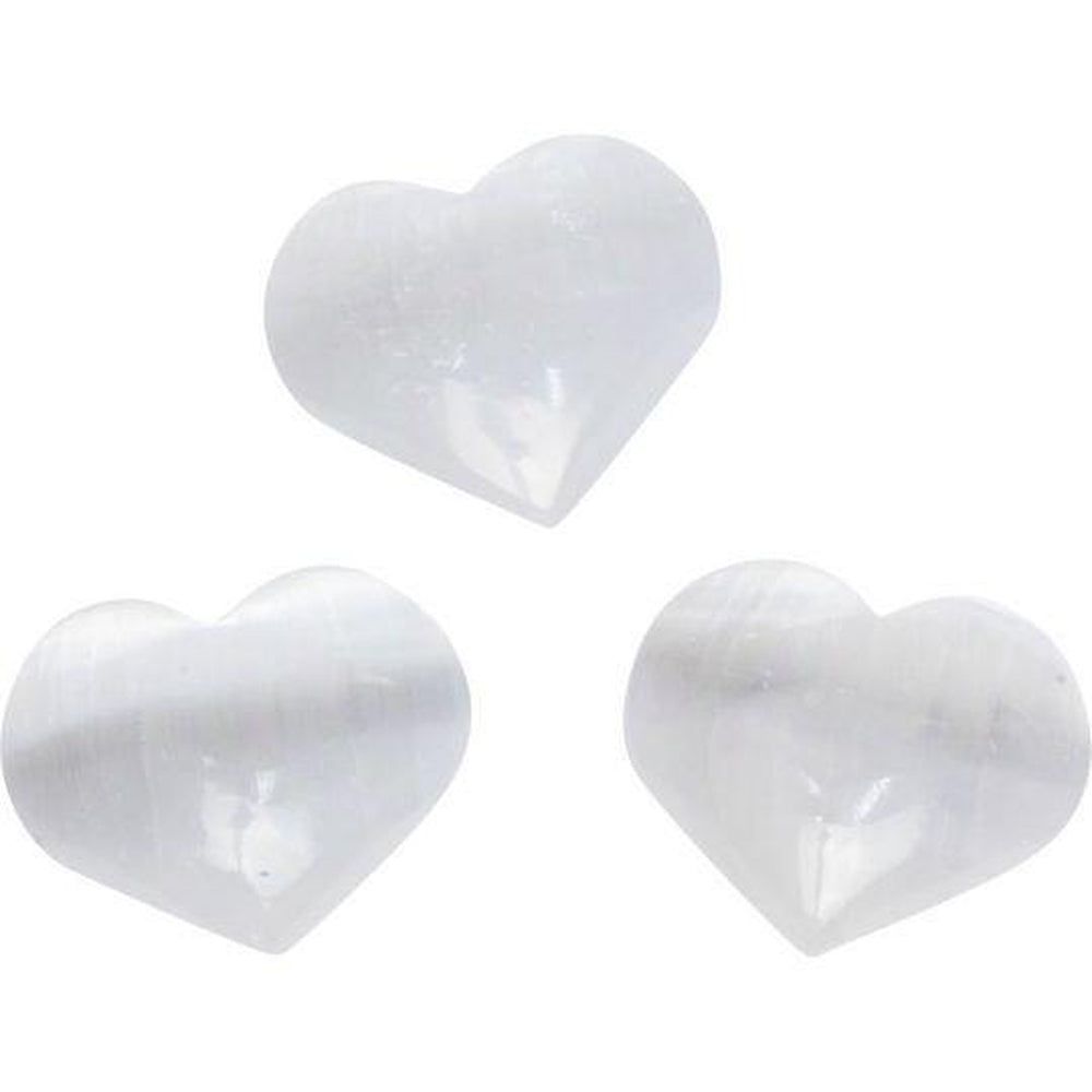 Mini Selenite Puffed Hearts (Pack of 20), SKU KH-62435, UPC 6016203231282