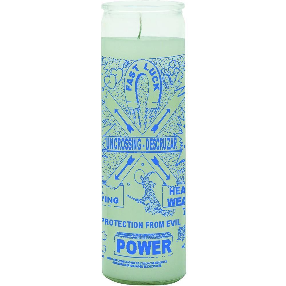 7 Day Glass Candle Uncrossing Protection from Evil - White, SKU WP-575-950-03, UPC 6016205519562