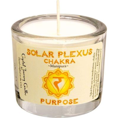 Reiki Charged Soy Herbal Filled Votive Candle - Solar Plexus Chakra, SKU CJ-GH113, UPC 6016207210238