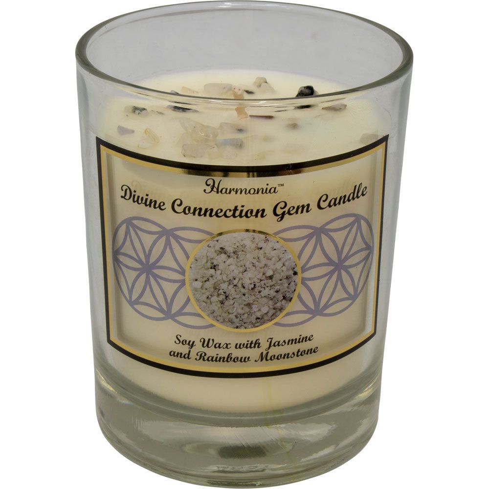 9 oz Harmonia Soy Gem Candle - Divine Connection - Rainbow Moonstone, SKU KH-39272, UPC 60162044334…