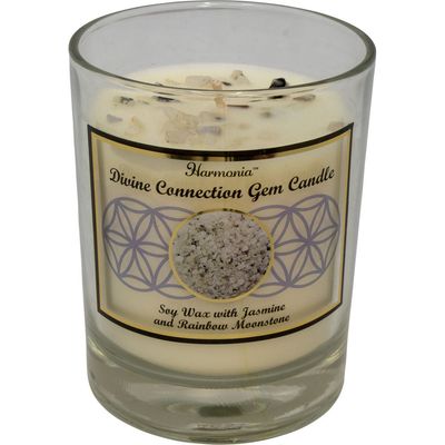 9 oz Harmonia Soy Gem Candle - Divine Connection - Rainbow Moonstone, SKU KH-39272, UPC 60162044334…