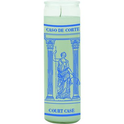 7 Day Glass Candle Court Case - White, SKU WP-575-126, UPC 6016206848852