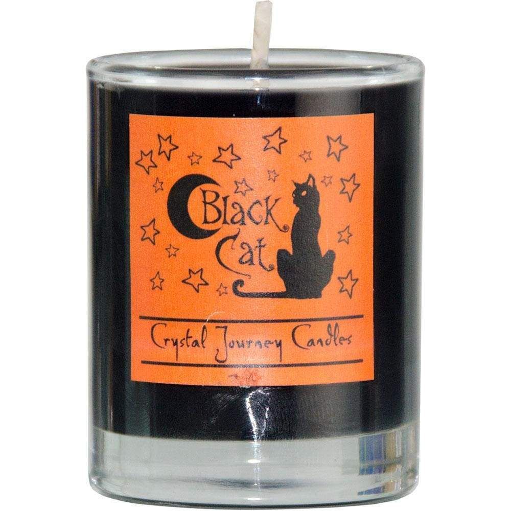 Reiki Charged Soy Herbal Filled Votive Candle - Black Cat, SKU KH-39229, UPC 6016212194172