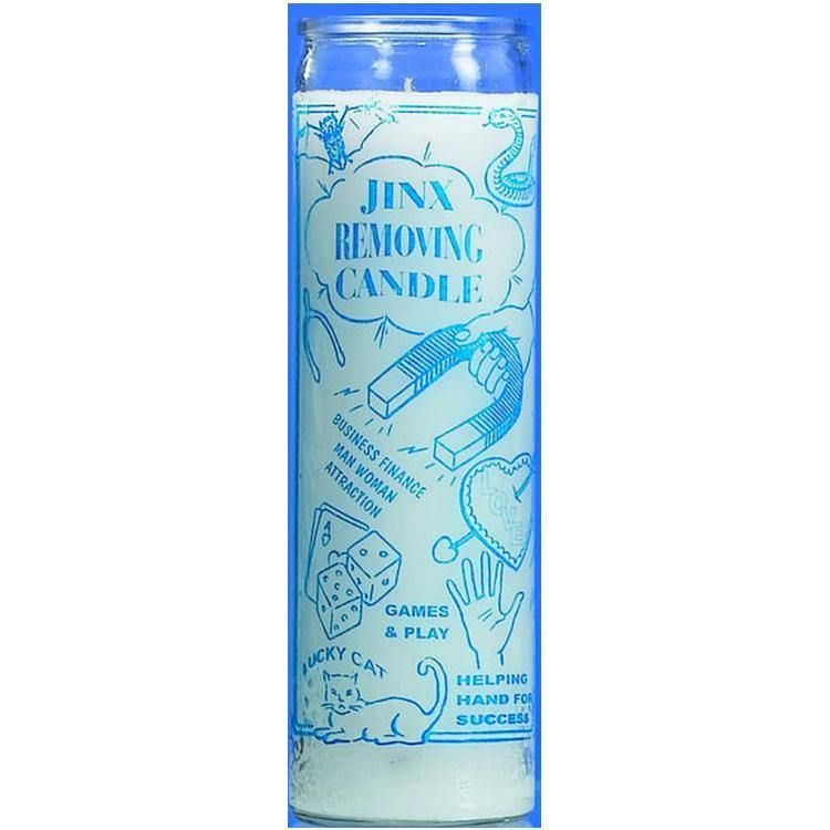 7 Day Glass Candle Jinx Removing - White, SKU WP-575-436-03, UPC 6016222440450