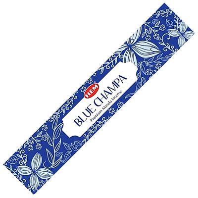 Premium Masala HEM Incense Sticks 15 grams - Blue Champa, SKU C08-03-HEM15-06, UPC 700317375449