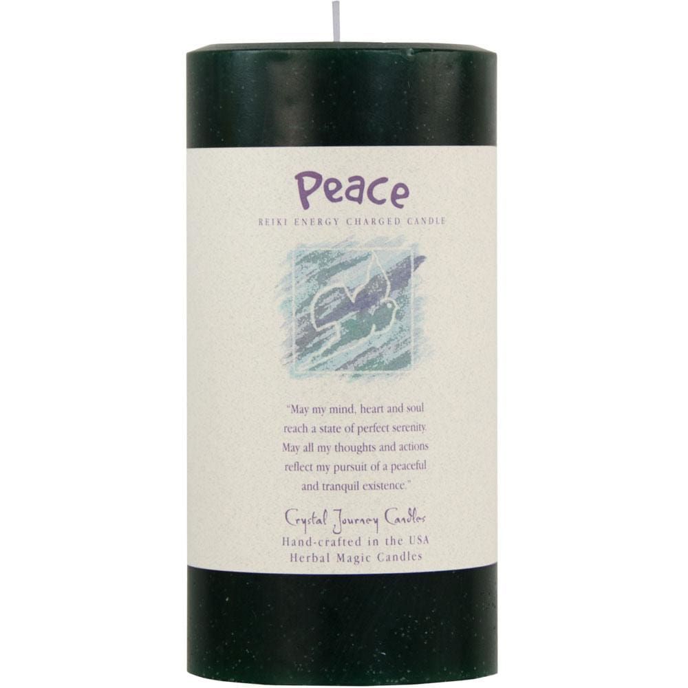 Reiki Charged Herbal 3&quot; x 6&quot; Pillar Candle - Peace, SKU KH-84520, UPC 6016203480406