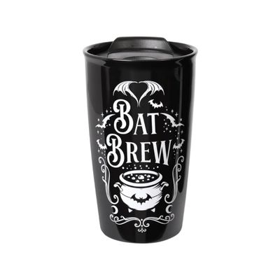 12 oz Black Ceramic Travel Mug - Bat Brew, SKU PG-14508, UPC 700317027898