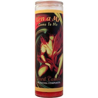 7 Day Glass Candle Mystical Fixed - Come to Me - Red, SKU WP-0060-113, UPC 6016200257254