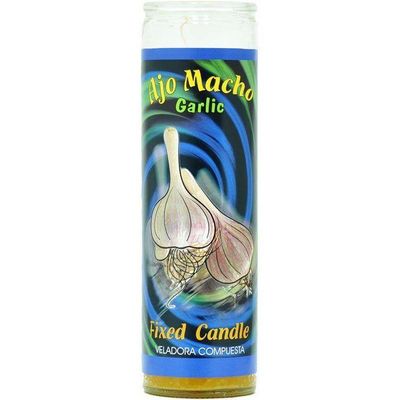 7 Day Glass Candle Velas Misticas - Garlic - Yellow, SKU WP-0060-279, UPC 6016204484489