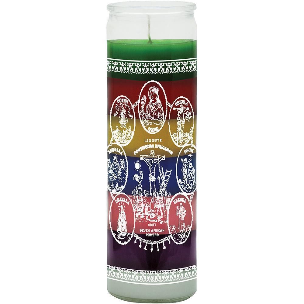7 Day Glass Candle 7 Color - 7 African Powers, SKU WP-578-860, UPC 6016206071076