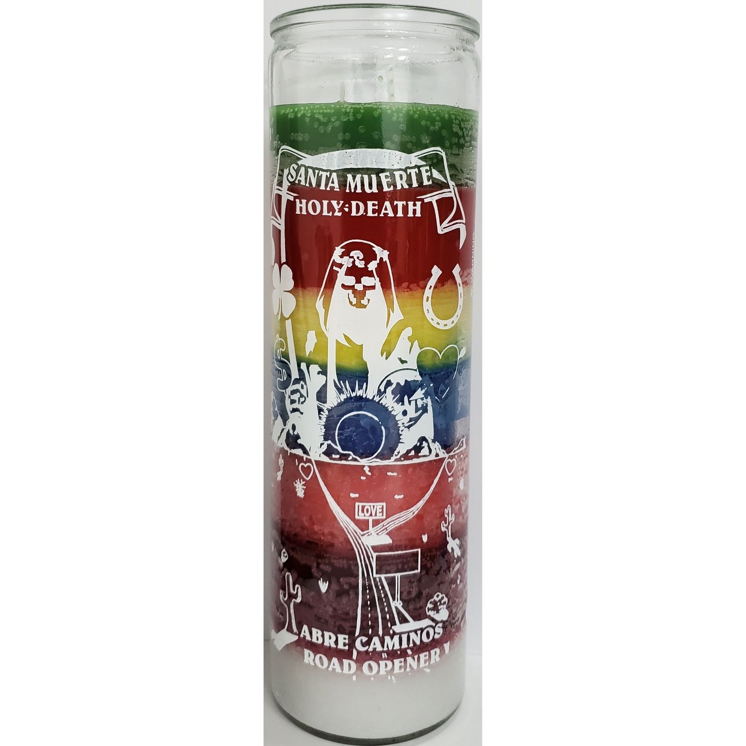 7 Day Glass Candle 7 Color - Holy Death / Road Opener, SKU WP-578-457, UPC 6016010029003